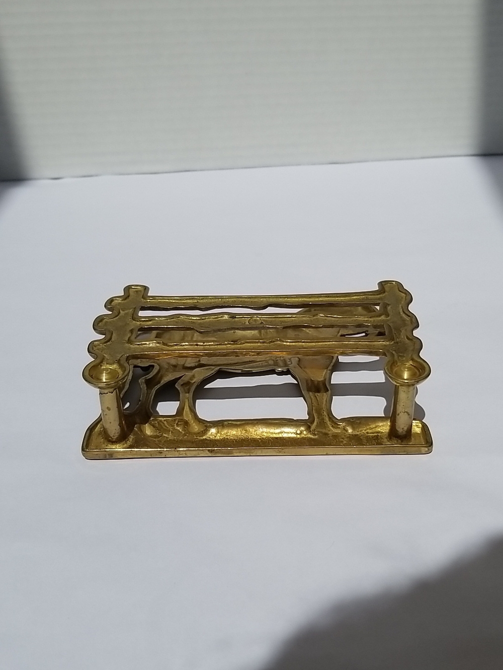 Vintage Brass Horse Napkin Envelope Holder - Picture 7 of 9